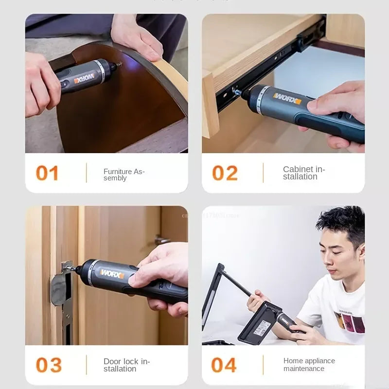 Toolvanalife™ WORX WX242 Smart Key - Rechargeable Tool with LED Light and Complete Kit